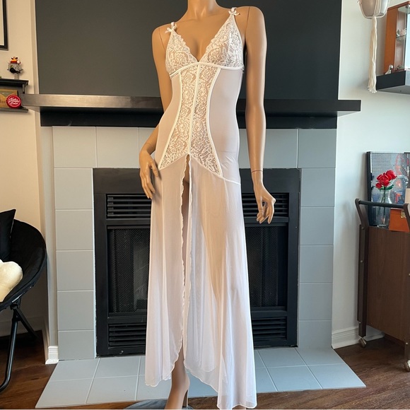 Other - Long Sheer White Lingerie Dress
